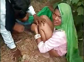 Aunt tie and betray a village couple having sex outside.