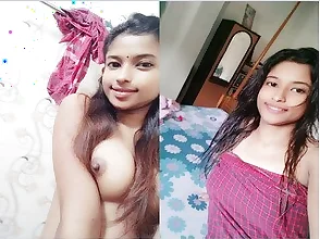 Only hot Indian woman shows her big boobs.